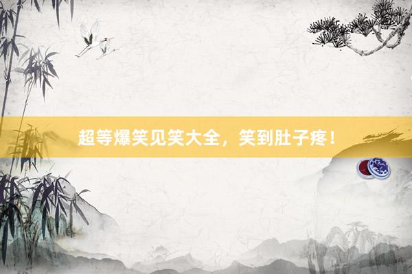 超等爆笑见笑大全，笑到肚子疼！